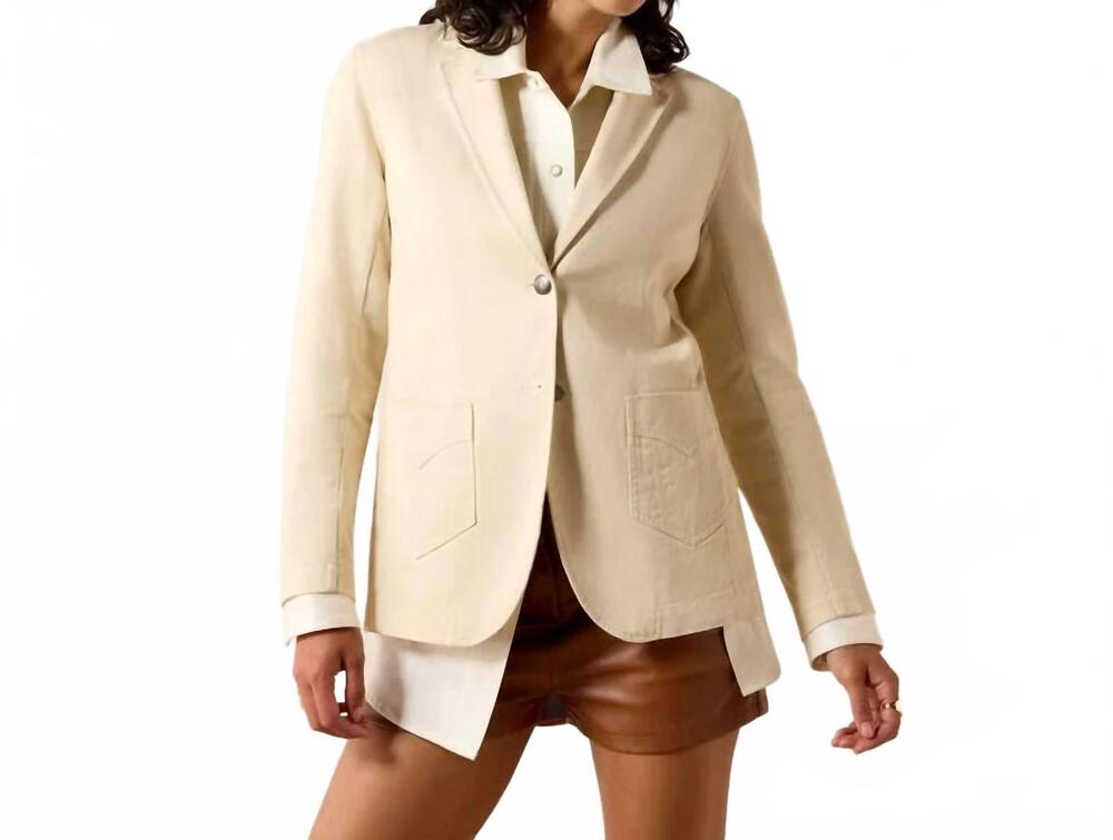 NEW ARIAT bianca embroidered western blazer in beige